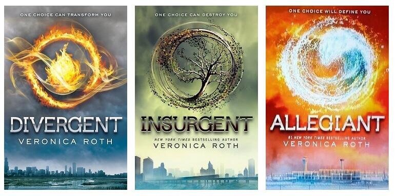 Couvertures de la trilogie &quot;Divergent&quot; de Veronica Roth en V.O.